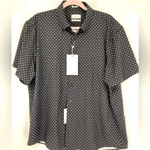NWT Lucky Brand Black White Medallion Print Men’s Shirt Size XL